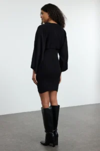 TRENDYOLMİLLA Black Mini Knitwear Bolero-Dress Set - Image 5