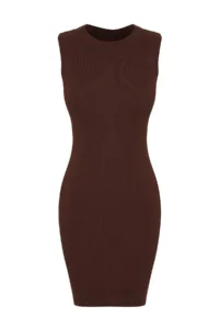 TRENDYOLMİLLA Brown Mini Knitwear Bolero-Dress Set - Image 7