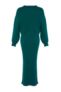 TRENDYOLMİLLA Green Midi Knitwear LONG Sweater-Dress Set - Image 8