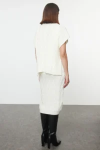 TRENDYOLMİLLA Ecru Maxi Knitwear Soft textured Pullover-Dress Set - Image 5