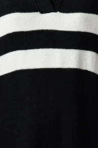 TRENDYOLMİLLA Black Striped Mini Knitwear Soft textured Dress - Image 3