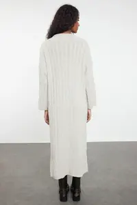TRENDYOLMİLLA Stone Maxi Knitwear Braided Wide Pattern Dress - Image 5
