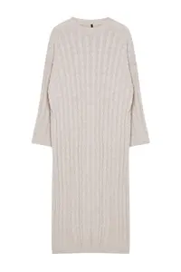 TRENDYOLMİLLA Stone Maxi Knitwear Braided Wide Pattern Dress - Image 6