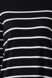 TRENDYOLMİLLA Black Midi Premium Yarn/Special Yarn Knitwear Basic Striped Dress - Image 4