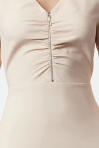 TRENDYOLMİLLA Stone Bodysuit hugging Zipper Detailed Midi Weaving Dress - Image 4