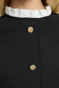 TRENDYOLMİLLA Black A Cut Button Detailed Mini Weaving Dress - Image 4