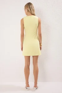 TRENDYOLMİLLA Yellow A Cut Mini Lined Weaving Dress - Image 5