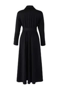 TRENDYOLMİLLA Black Belted Skirt pleated Boho Double breasted Collar Maxi Weaving Dress - Image 7