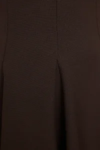 TRENDYOLMİLLA Brown Skirt Opened at Waist Crew Neck Mini polyviscone Weaving Dress - Image 4