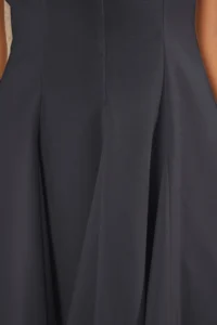 TRENDYOLMİLLA Anthracite Skirt Opened at Waist Crew Neck Mini polyviscone Weaving Dress - Image 4