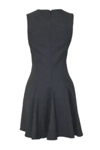 TRENDYOLMİLLA Anthracite Skirt Opened at Waist Crew Neck Mini polyviscone Weaving Dress - Image 7