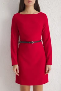 TRENDYOLMİLLA Rejection Arched Plain A Cut Arched Short / Mini Weaving Dress - Image 3