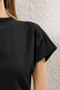TRENDYOLMİLLA Black A Cut Off-Shoulder Neck Midi Weaving Dress - Image 3