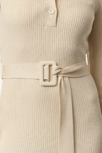 TRENDYOLMİLLA Beige Maxi Belted  Knit Dress - Image 3