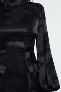 TRENDYOLMİLLA Black animals A Cut Mini Weaving Dress - Image 3