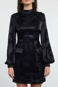 TRENDYOLMİLLA Black animals A Cut Mini Weaving Dress - Image 4