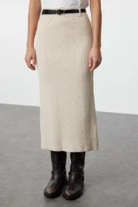 TRENDYOLMİLLA Stone Premium Yarn/Special Yarn Knitwear Skirt - Image 4