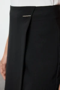 TRENDYOLMiLLA Black Double breasted Kapama Mini Size Weaving Skirt - Image 6