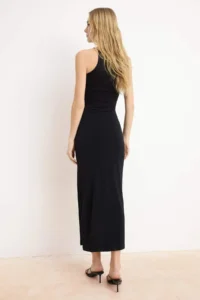 TRENDYOLMİLLA Black Ruffle Drape Detailed Maxi wrap Flexible Skirt - Image 4