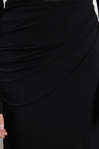 TRENDYOLMİLLA Black Ruffle Drape Detailed Maxi wrap Flexible Skirt - Image 8