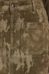 TRENDYOLMiLLA Khaki Suede Look Regular Waist Mini Denim Skirt - Image 3