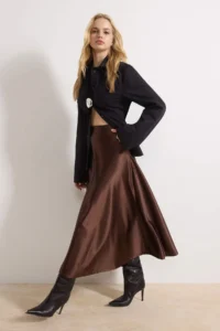 TRENDYOLMİLLA Dark Brown Skirt - Image 2