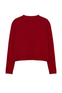 TRENDYOLMİLLA Burgundy Woolly Jacket Look Knitwear Cardigan - Image 7