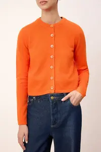 TRENDYOLMİLLA Wardrobe Essentials Orange Woolly Jacket Look Knitwear Cardigan - Image 3