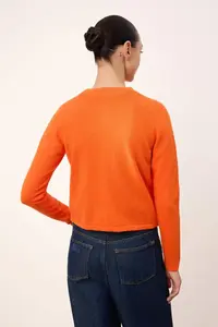 TRENDYOLMİLLA Wardrobe Essentials Orange Woolly Jacket Look Knitwear Cardigan - Image 4