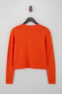 TRENDYOLMİLLA Wardrobe Essentials Orange Woolly Jacket Look Knitwear Cardigan - Image 6