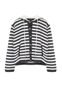 TRENDYOLMİLLA Anthracite Hooded Knitwear Cardigan - Image 7