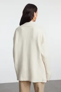 TRENDYOLMİLLA Stone Wide Pattern Soft textured Knitwear Cardigan - Image 5