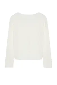 TRENDYOLMİLLA Ecru Button Detailed Hairy Soft textured Knitwear Cardigan - Image 7