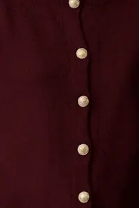 TRENDYOLMİLLA Burgundy Button Detailed Soft textured Knitwear Cardigan - Image 4