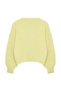 TRENDYOLMİLLA Yellow Button Detailed Balloon Sleeve Soft Textured Jacket Look Knitwear Cardigan - Image 7