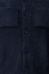 TRENDYOLMİLLA Navy Blue Soft textured Coat Look Knitwear Cardigan - Image 4