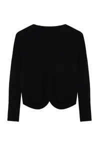 TRENDYOLMİLLA Black Crew Neck Jacket Look Soft Textured Knitwear Cardigan - Image 7