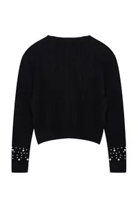 TRENDYOLMİLLA Black Crop Soft textured with bible Jacket Look Fitted/Bodysuit hugging Knitwear Cardigan - Image 7