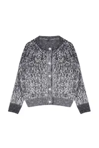 TRENDYOLMİLLA Anthracite Button Detailed Soft Textured Patterned Jacket Look Knitwear Cardigan - Image 7