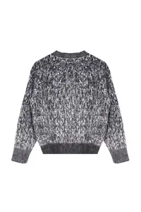 TRENDYOLMİLLA Anthracite Button Detailed Soft Textured Patterned Jacket Look Knitwear Cardigan - Image 8