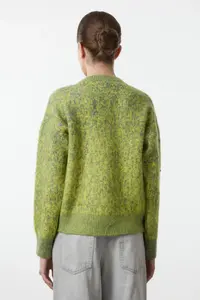 TRENDYOLMİLLA Gray Button Detailed Soft Textured Patterned Jacket Look Knitwear Cardigan - Image 6