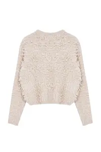 TRENDYOLMİLLA Stone Soft textured Tasseled Coat Knitwear Cardigan - Image 6