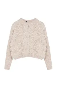 TRENDYOLMİLLA Stone Soft textured Tasseled Coat Knitwear Cardigan - Image 7