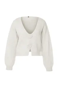 TRENDYOLMİLLA Stone Rose Detailed Knitwear Soft textured Cardigan - Image 6