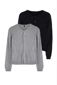 TRENDYOLMİLLA Navy Blue-Gray 2 Sets Paket Crew Neck Knitwear Cardigan - Image 6