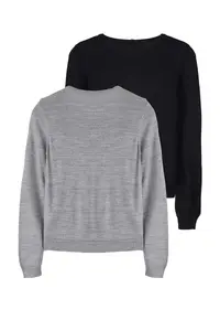 TRENDYOLMİLLA Navy Blue-Gray 2 Sets Paket Crew Neck Knitwear Cardigan - Image 7