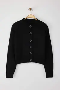 TRENDYOLMİLLA Black-Anthracite Soft textured 2 Sets Pack Crew Neck Knitwear Cardigan - Image 10