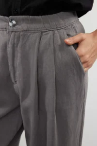 TRENDYOLMİLLA Gray Premium Stitching Detailed Elastic Waist High Waist Balloon jeans - Image 4