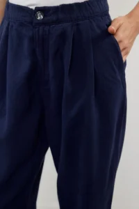 TRENDYOLMİLLA Navy Blue Premium Stitching Detailed Elastic Waist High Waist Balloon jeans - Image 4