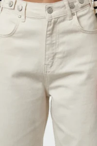 TRENDYOLMİLLA Ecru Waist Detailed High Waist Wide Leg Wide Leg 100% Cotton Non-Stretch jeans - Image 3